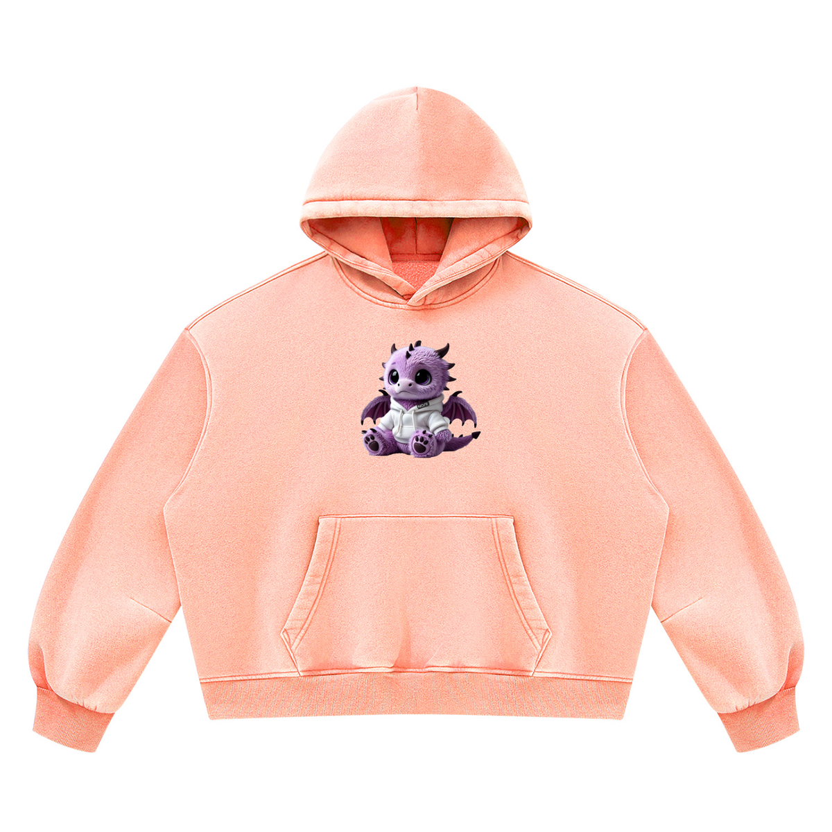 Dragon Zodiac Unisex Vintage Wash Boxy Fleece Hoodie