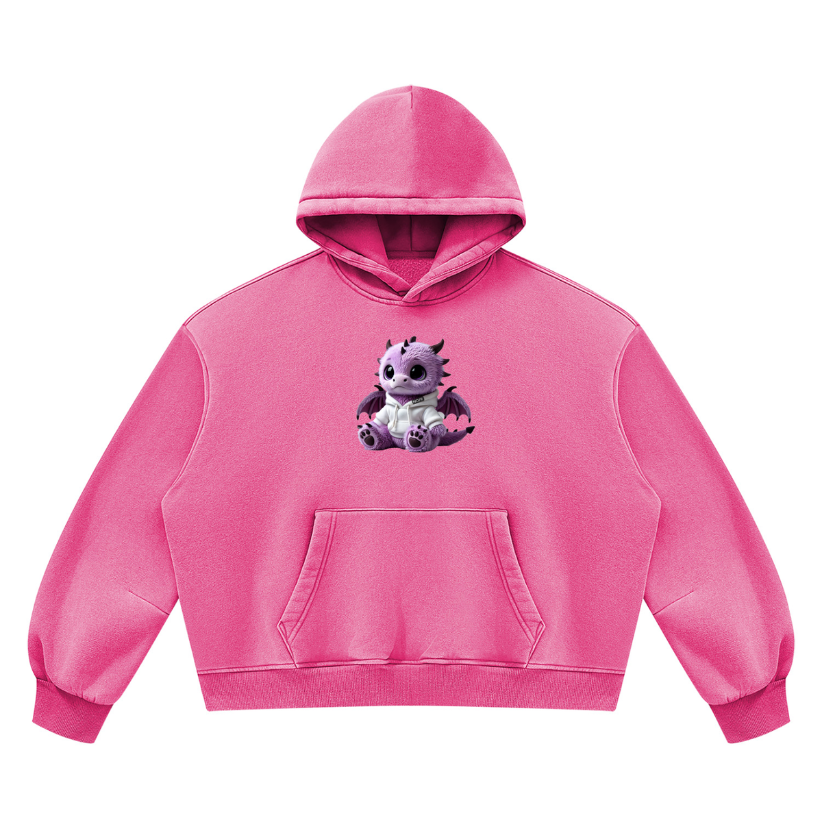 Dragon Zodiac Unisex Vintage Wash Boxy Fleece Hoodie