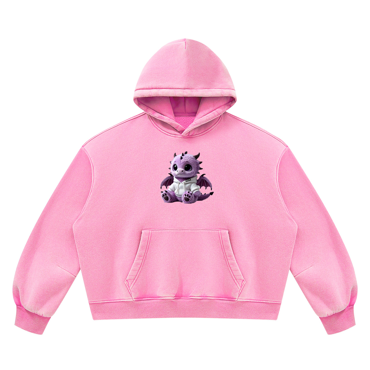 Dragon Zodiac Unisex Vintage Wash Boxy Fleece Hoodie