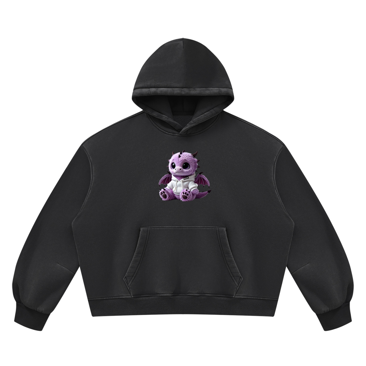 Dragon Zodiac Unisex Vintage Wash Boxy Fleece Hoodie