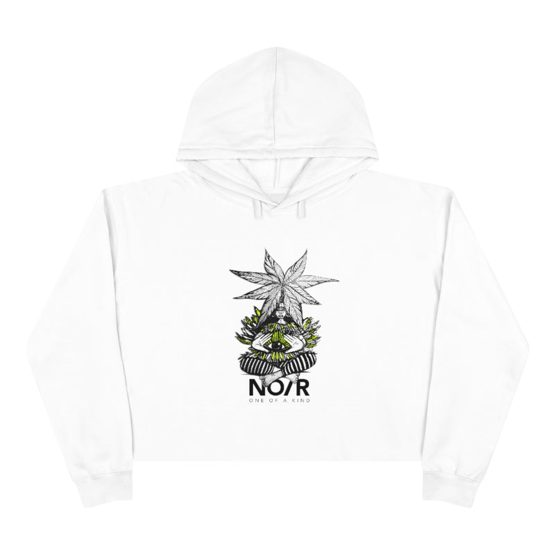 No Rehearsal Crop Hoodie 'Brooklyn and Eye'  in black white and yellow