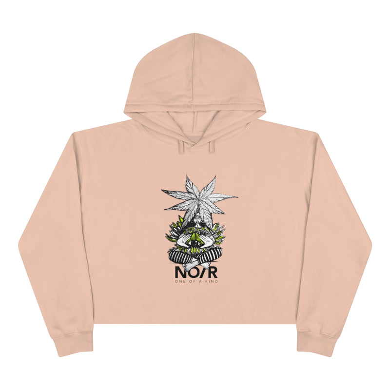 No Rehearsal Crop Hoodie 'Brooklyn and Eye'  in black white and yellow